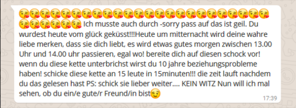 Liebes kettenbrief whatsapp Aktuelle Whatsapp