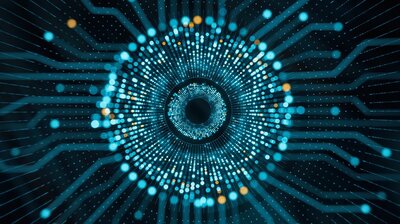 KI Datenströme, die ein Auge formen