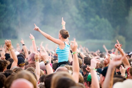 Ein großes Publikum bei einem Festival oder Konzert