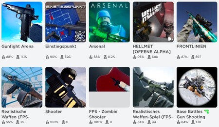 Roblox Spiele mit Waffen