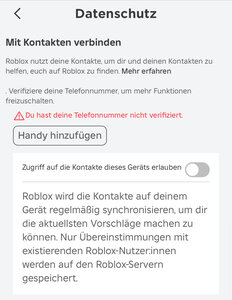 Roblox Einstellungen Kontakte
