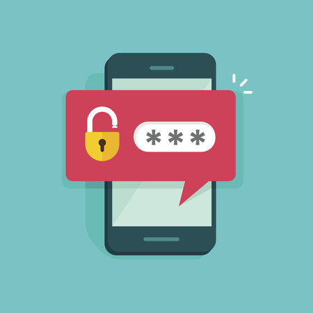Datenschutz bei WhatsApp Ein Handy, das mit einem Schloss geschützt ist