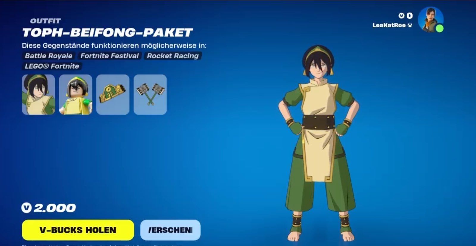 In-Game-Käufe Fortnite Avatar