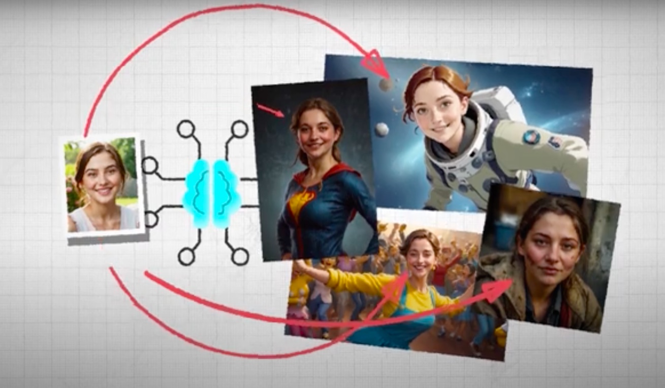 Aus einem Foto werden via KI verschiedene andere Bilder gemacht